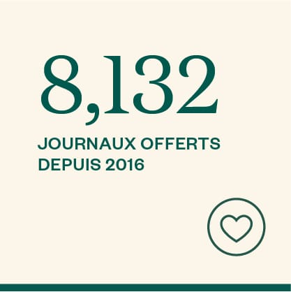 8,132 Journaux offerts depuis 2016