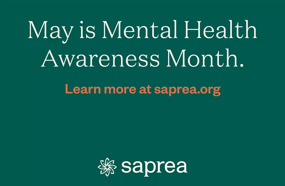 Graphic that says "May is Mental Health Awareness Month"