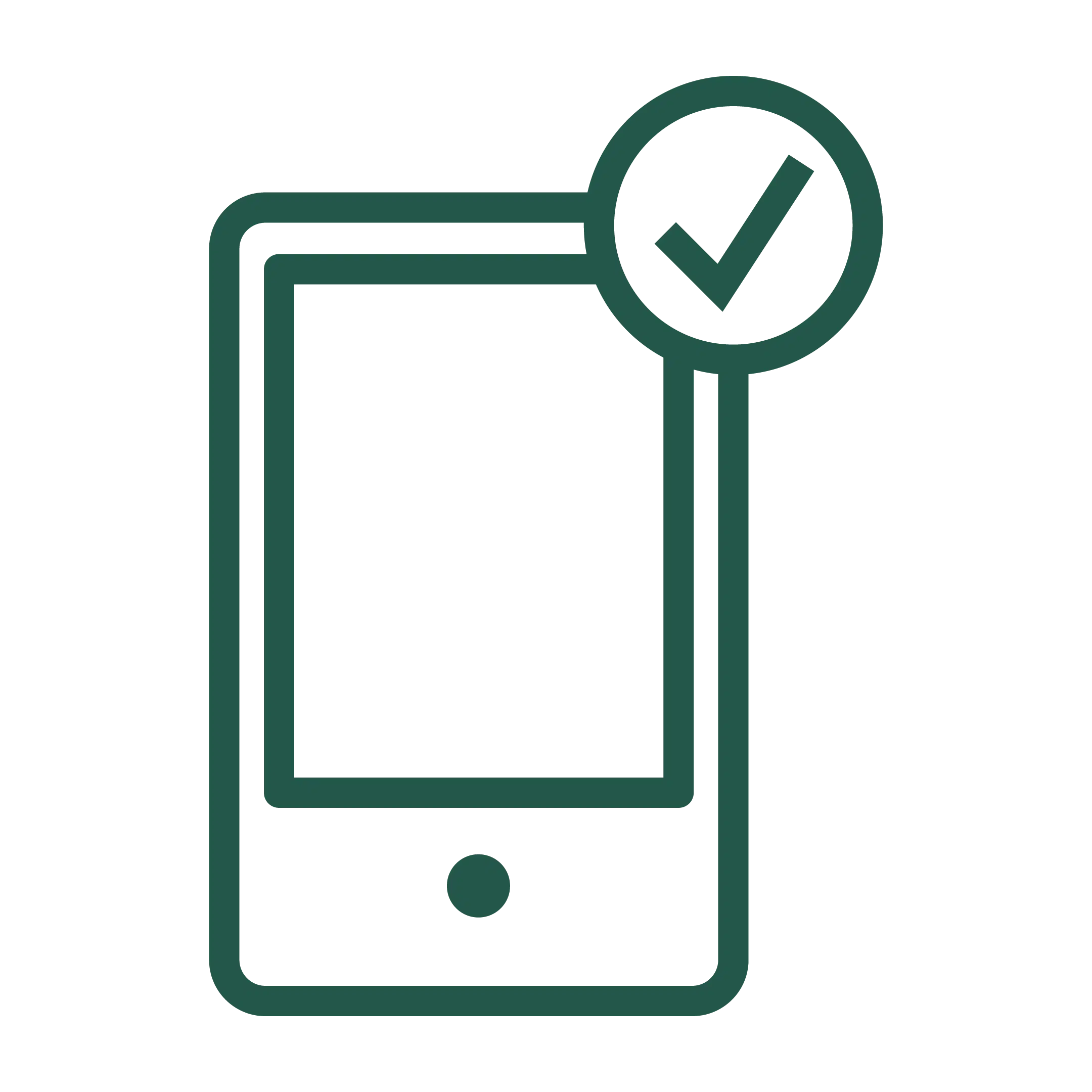 illustration of cell phone with checkmark in right corner