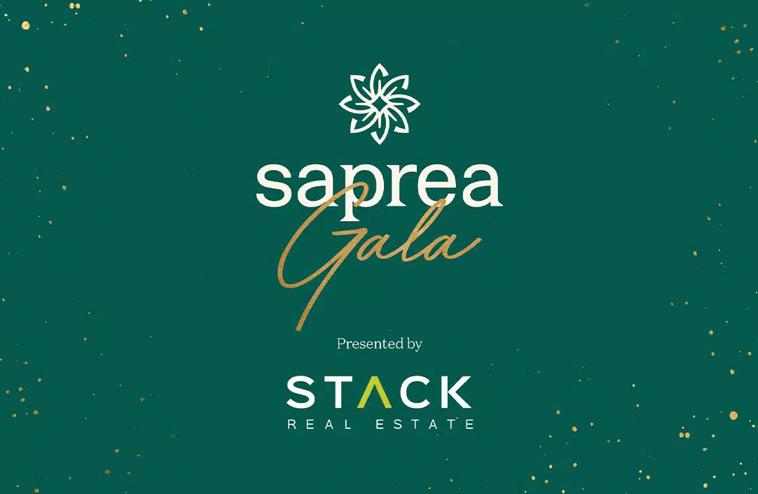 Logo for the 2024 Saprea Gala presented by Stack Real Estate