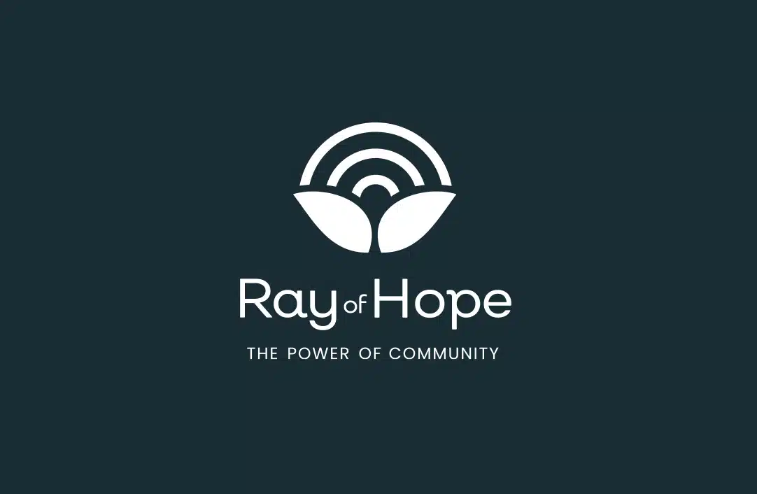 Ray of Hope logo with dark blue background